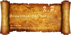 Kovalcsik Péter névjegykártya